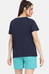 Rosaline Serenity Knit Cotton Shorts Set - Pageant Blue — thumbnail 3